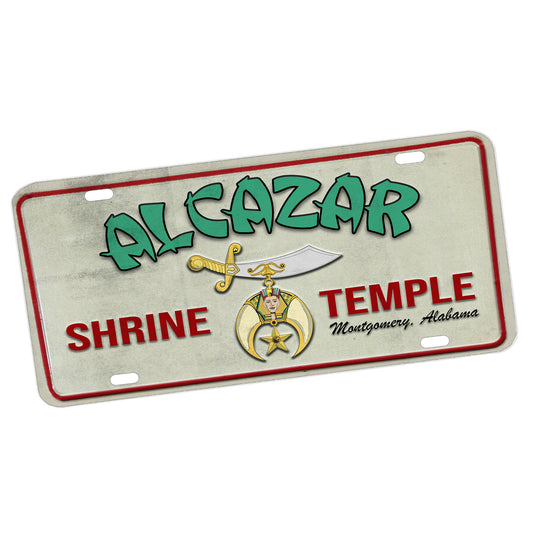 LP-082-002 License Plate - Al Cazar Shrine Temple Montgomery Alabama