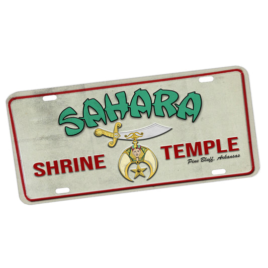 LP-084-002 License Plate - Sahara Shrine Temple Pine Bluff Arkansas