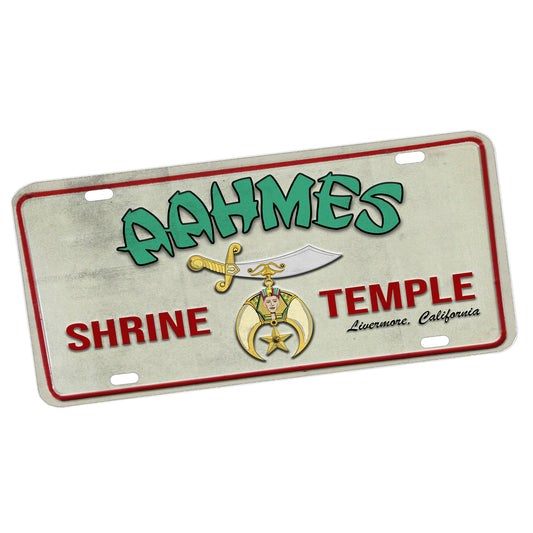LP-086-002 License Plate - Aahmes Shrine Temple Livermore California
