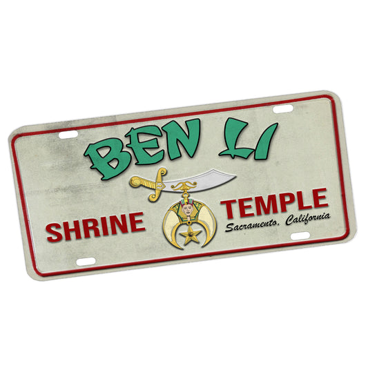 LP-086-004 License Plate - Ben Li Shrine Temple Sacramento California