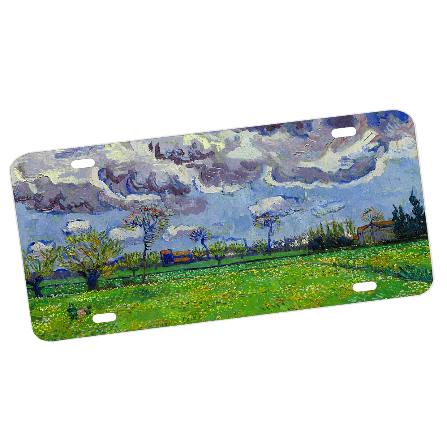 LP-094 License Plate - Classic art by Van Gogh Under A Stormy Sky