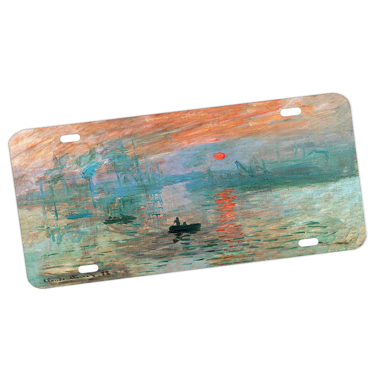 LP-095 License Plate - Classic art by Claude Monet Sunrise Art