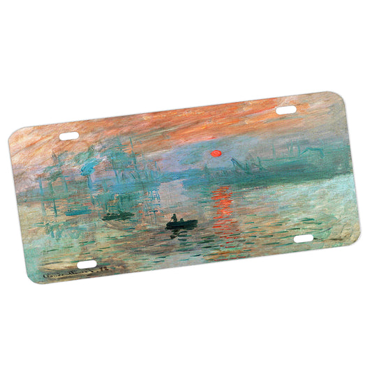 LP-095 License Plate - Classic art by Claude Monet Sunrise Art