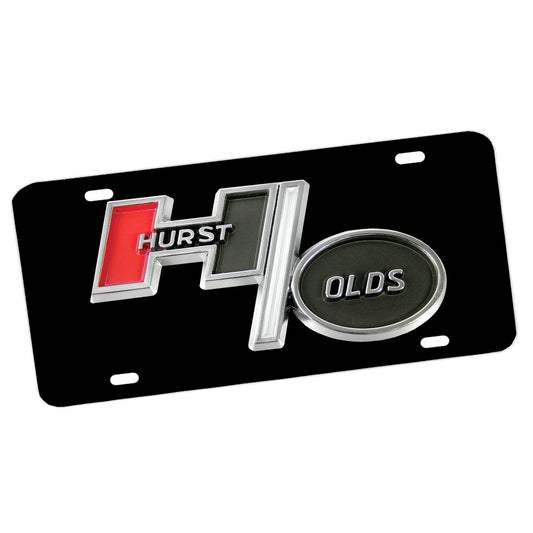 LP-1095 License Plate - Hurst / Olds Emblem Design