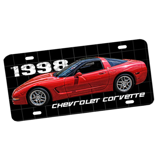 LP-1302 License Plate - Corvette 1998 Classic American Car