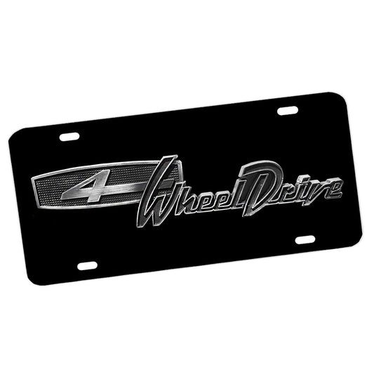 LP-1313 License Plate - 4 Four Wheel Drive Emblem Design