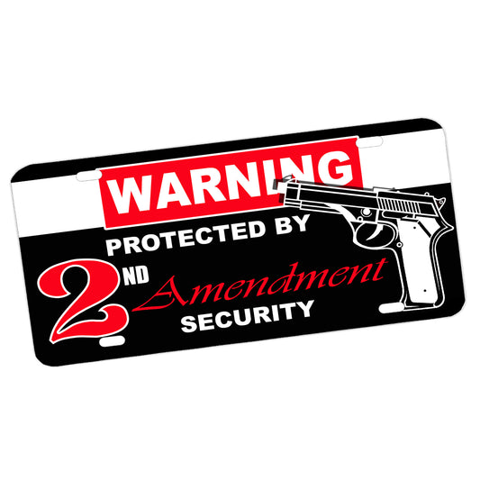 LP-1328 License Plate - Patriotic Protected By Second Amendment