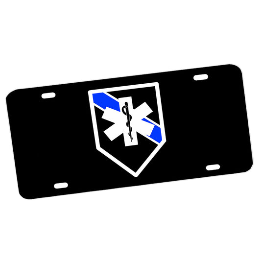 LP-179 License Plate - EMS Thin Blue Line Star of Life
