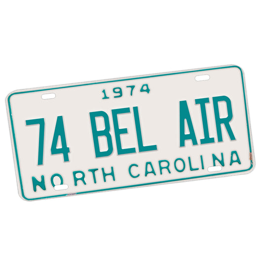 LP-3808 License Plate -1974 North Carolina Bel Air