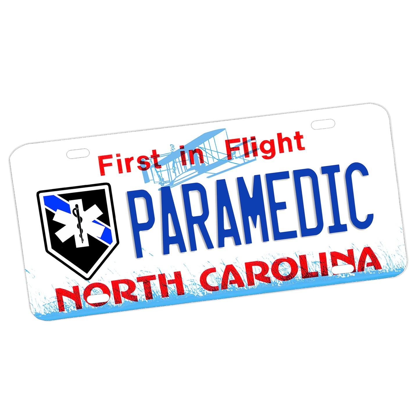 LP-811-3 License Plate - EMS North Carolina Paramedic Star of Life Thin Blue Line