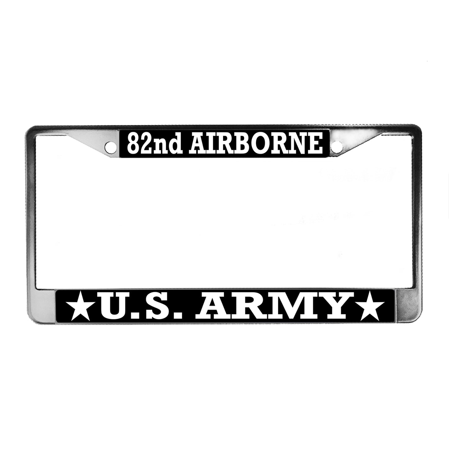 LPF-001 License Plate Frame - Army 82nd Airborne Black Or SIlver