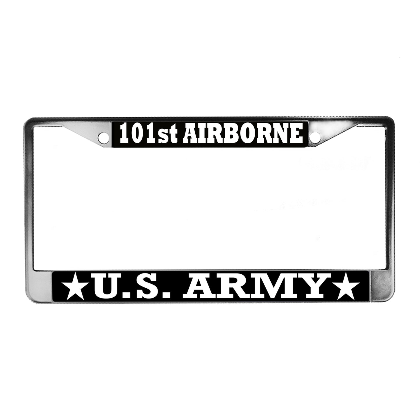LPF-002 License Plate Frame - Army 101st Airborne Black Or Silver