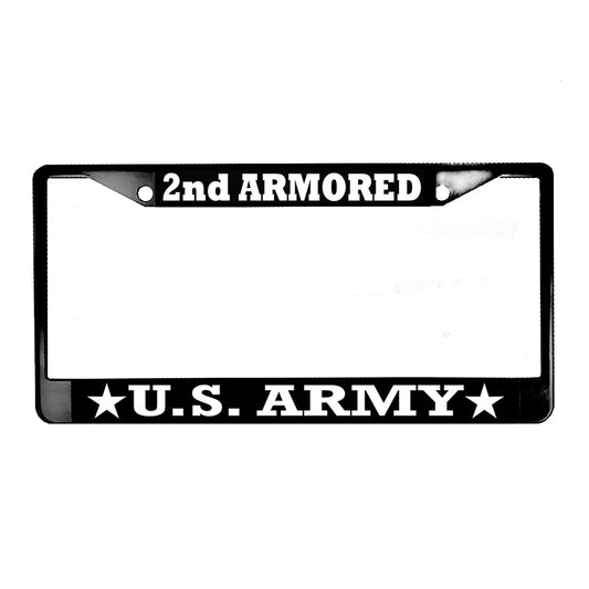 LPF-003 License Plate Frame - Army Armored Black Or Silver