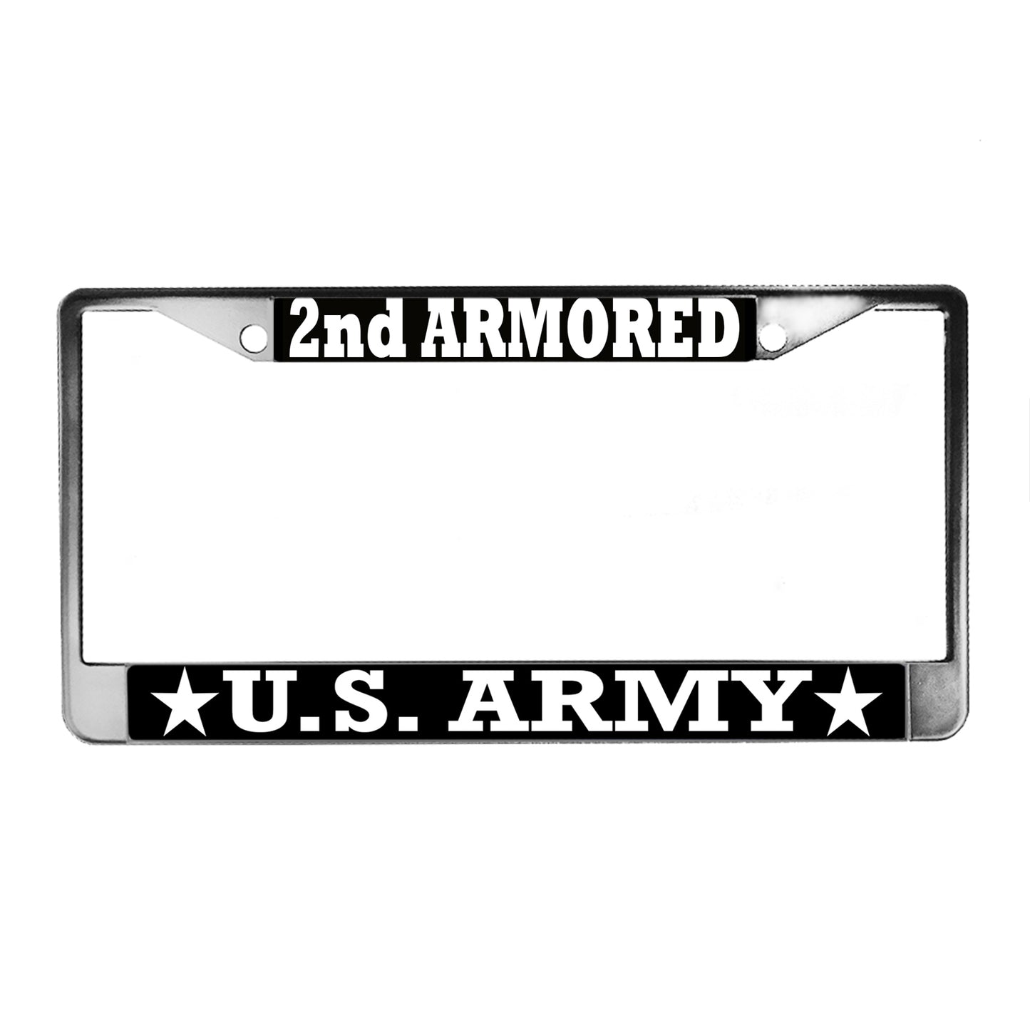 LPF-003 License Plate Frame - Army Armored Black Or Silver