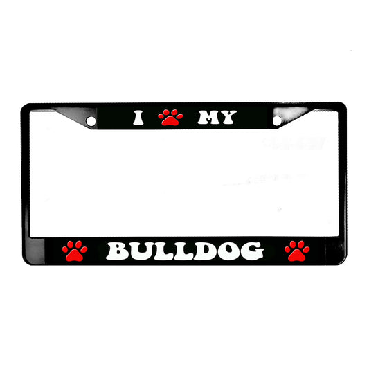 LPF-014 License Plate Frame - Dog I Love My Bull Dog