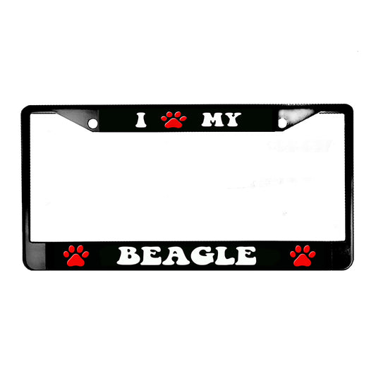 LPF-015 License Plate Frame - Dog I Love My Beagle