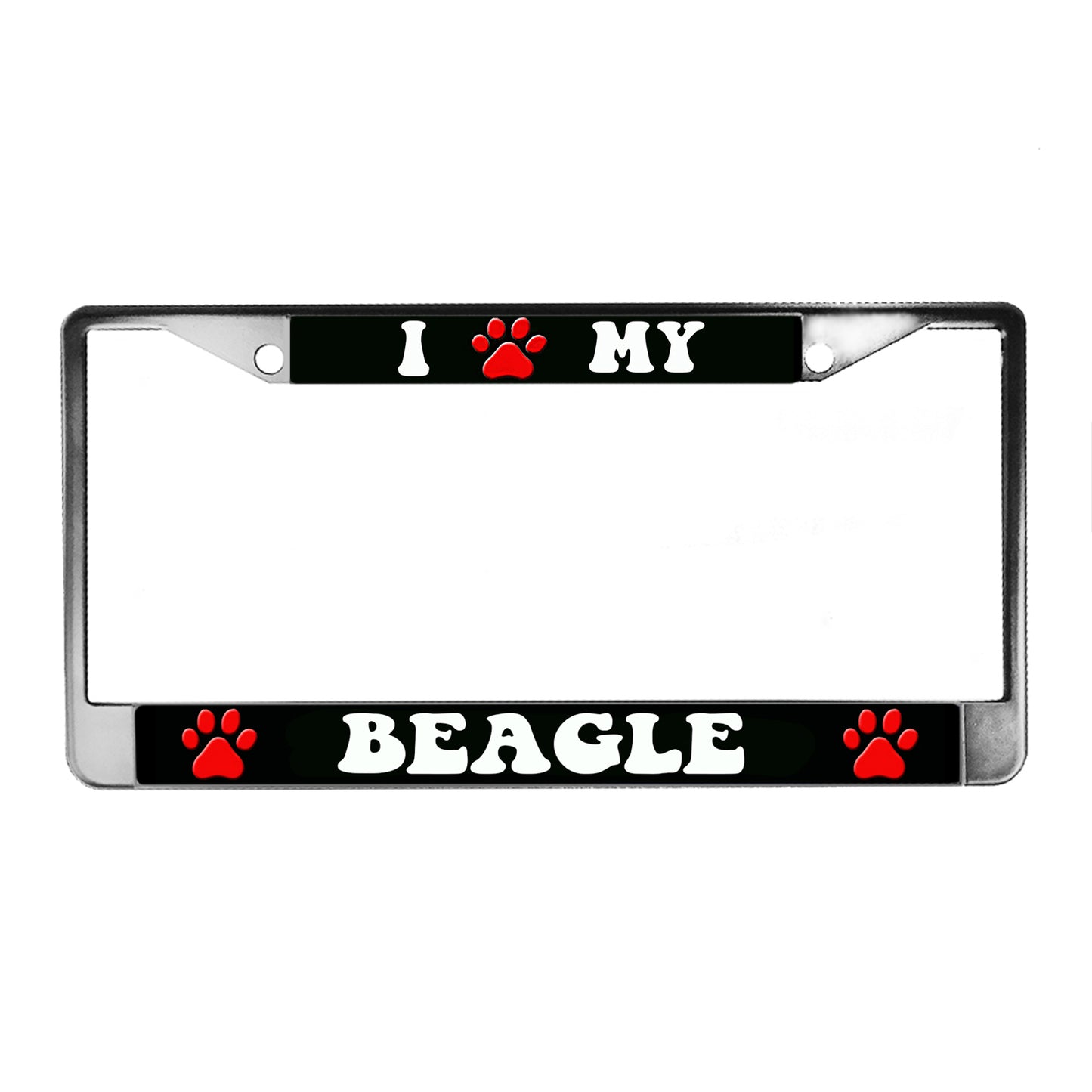 LPF-015 License Plate Frame - Dog I Love My Beagle