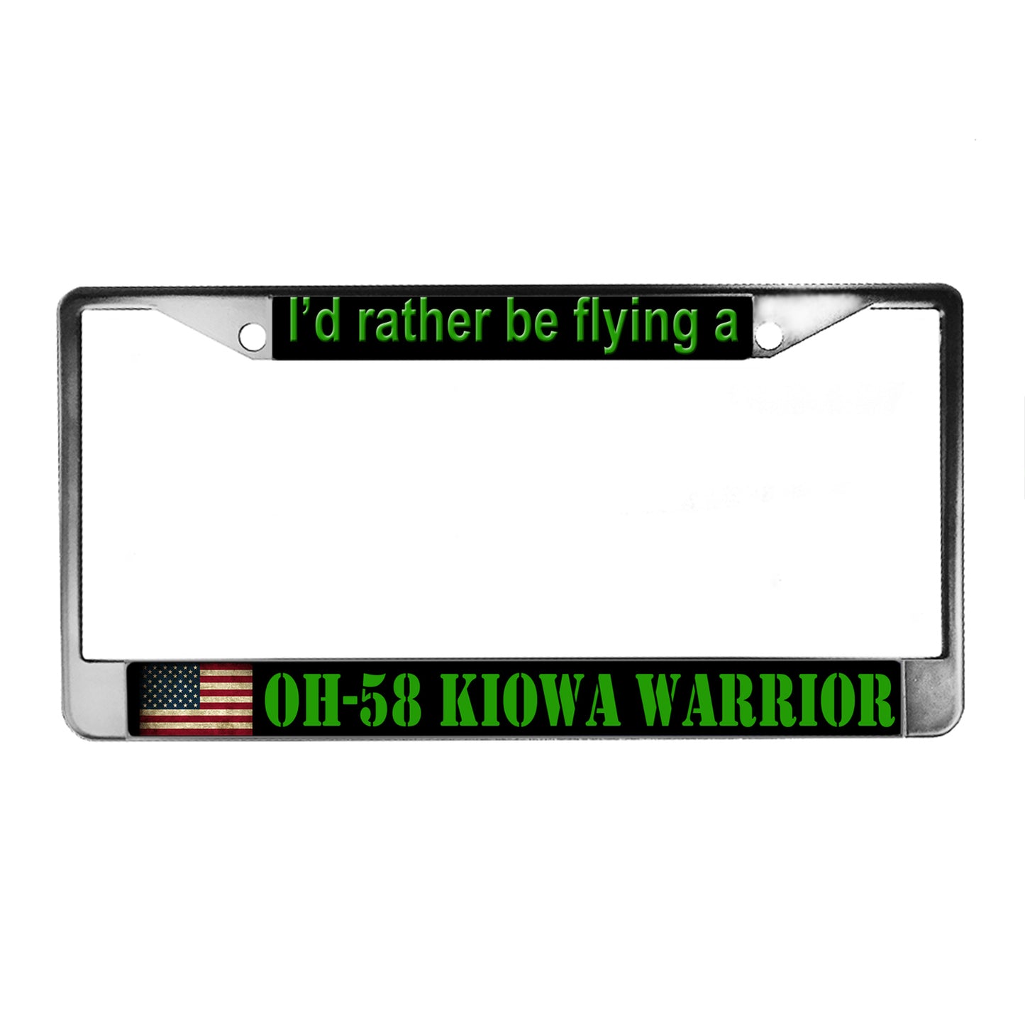 LPF-021-2 License Plate Frame - Army OH-58 Kiow A Warrior Helicopter