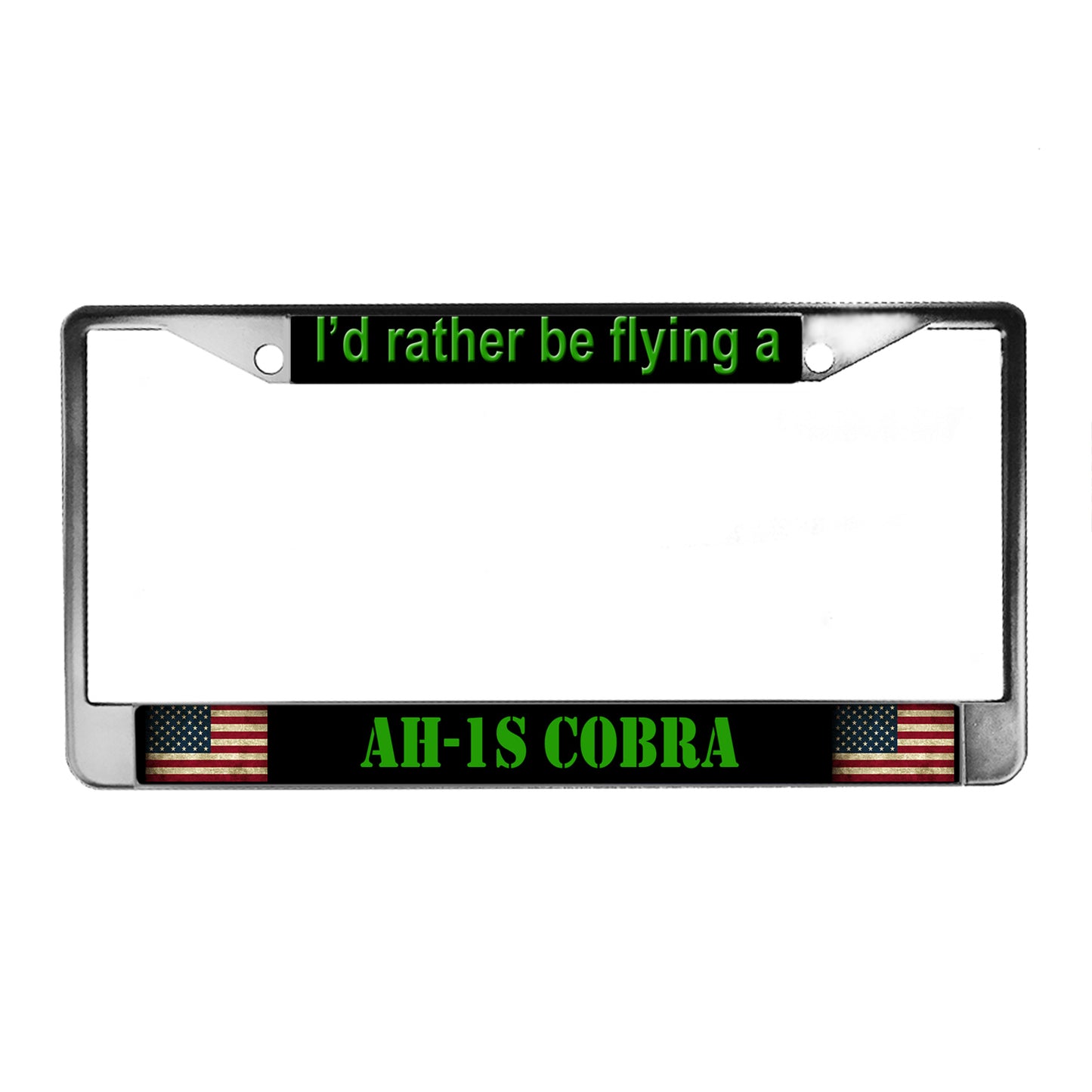 LPF-021-5 License Plate Frame - Marines AH-1S Cobra Helicopter
