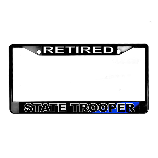LPF-024 License Plate Frame - Law Enforcement Retired State Trooper