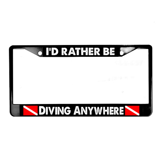 LPF-035 License Plate Frame - The Keys I'd Rather Be Diving Key Largo