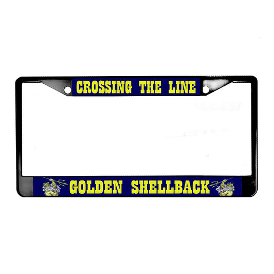 LPF-039 License Plate Frame - Navy Crossing the Line Shellback