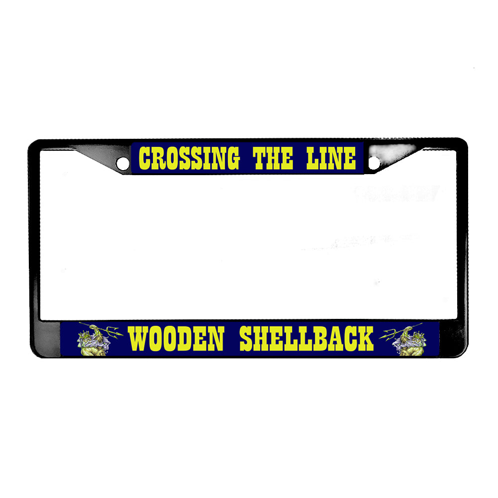 LPF-039 License Plate Frame - Navy Crossing the Line Shellback