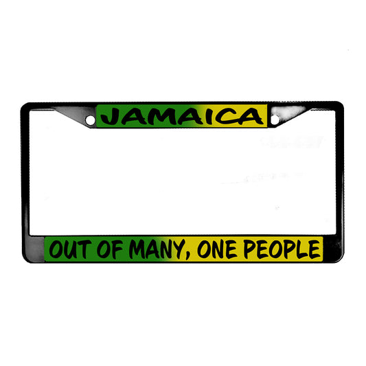 LPF-049 License Plate Frame - Jamaica Out of Many One People