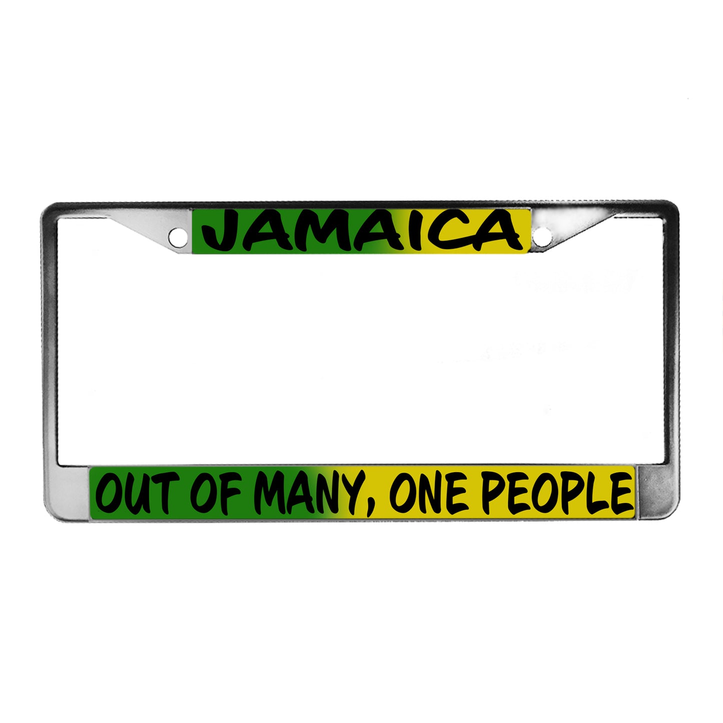 LPF-049 License Plate Frame - Jamaica Out of Many One People