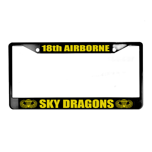 LPF-050-3 License Plate Frame - Army 18th Airborne Sky Dragons