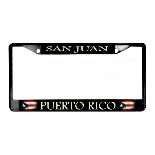 LPF-060 License Plate Frame - Country San Juan Puerto Flag Design