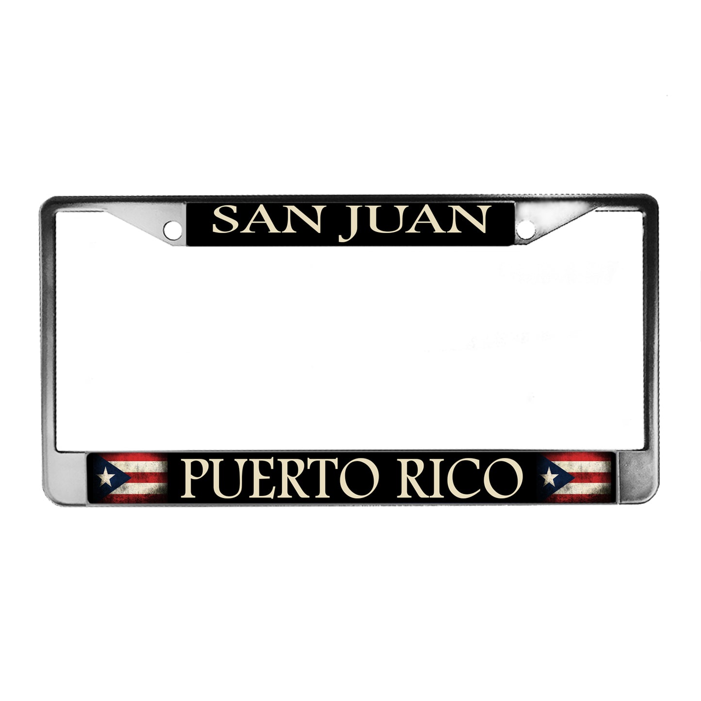 LPF-060 License Plate Frame - Country San Juan Puerto Flag Design