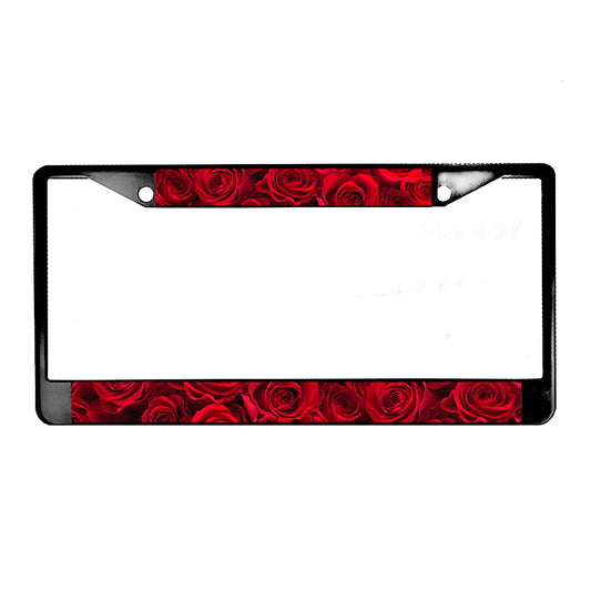 LPF-063 License Plate Frame - Novelty Red Roses Design