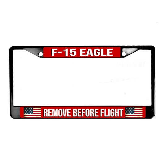 LPF-112 License Plate Frame - Air Force F-15 Eagle Remove Before Flight