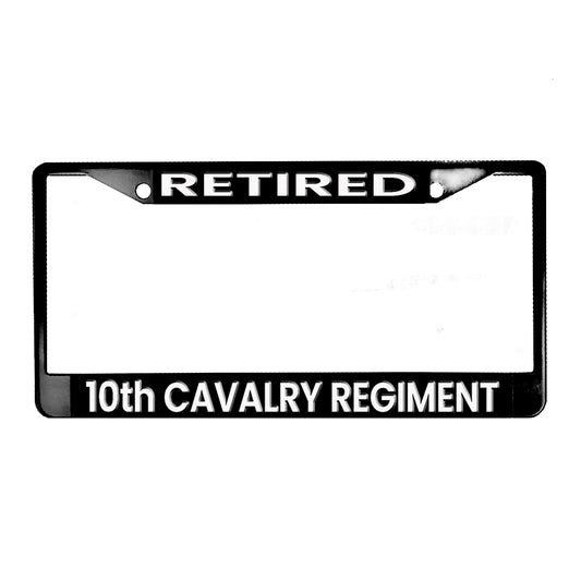 LPF-200 License Plate Frame - Army Retired 10th Cavalry Regiment