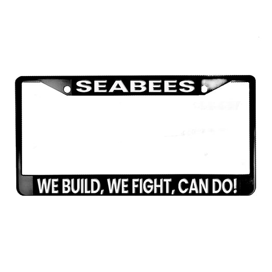 LPF-205 License Plate Frame - Navy We Build We Fight Can Do Seabees