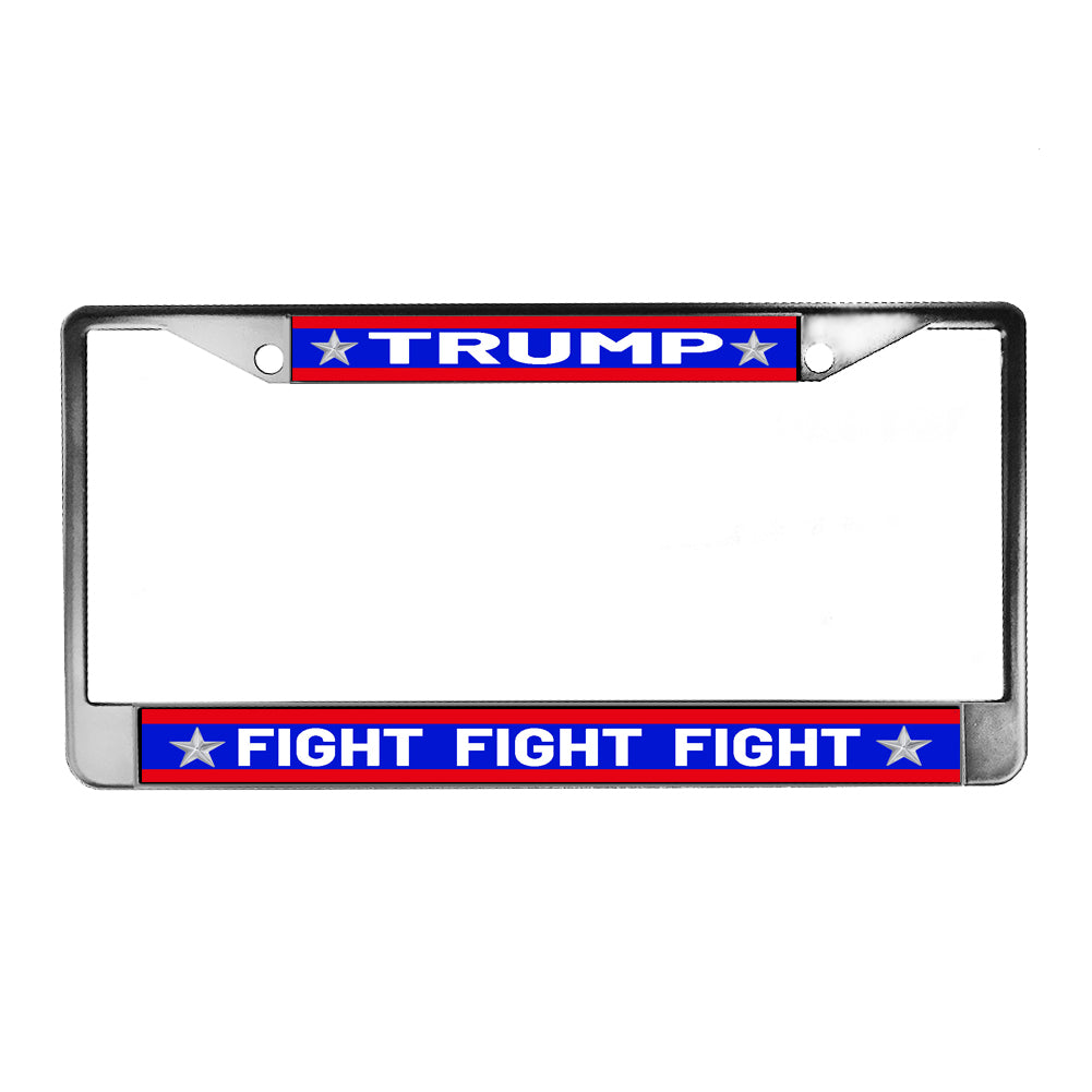 LPF-219 License Plate Frame - Patriotic Trump Fight Fight Fight