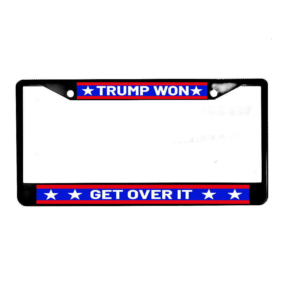 LPF-221 License Plate Frame - Patriotic Trump Won Get Over It