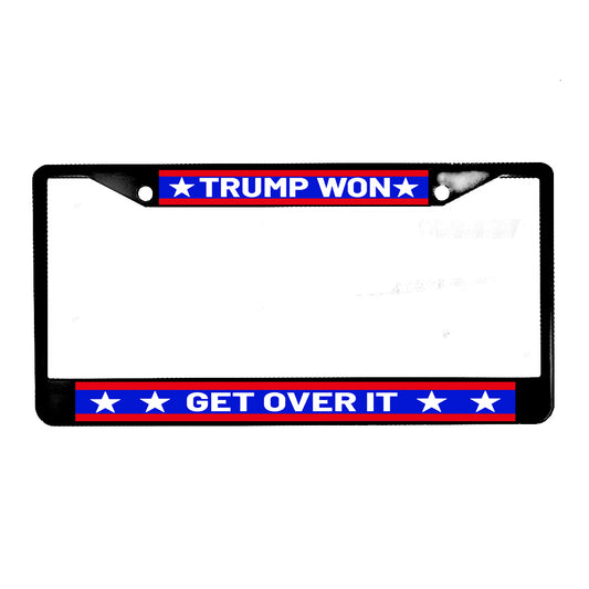 LPF-221 License Plate Frame - Patriotic Trump Won Get Over It