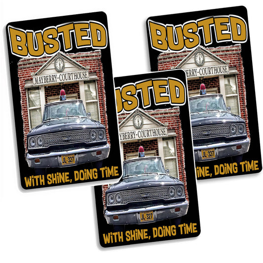 MGA-012 Magnets - Three Pack Mayberry Busted With Shine Aluminum Magnets