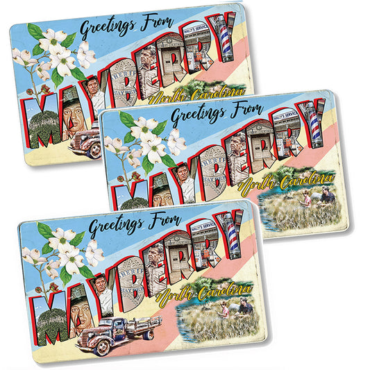 MGA-019 Magnets - Three Pack Mayberry Post Card Aluminum Magnets