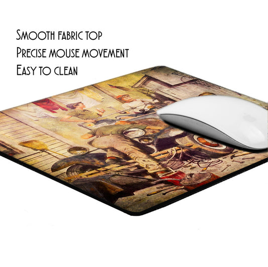 MP-035 Mouse Pad - Novelty Boys Working On Car Magazine Design