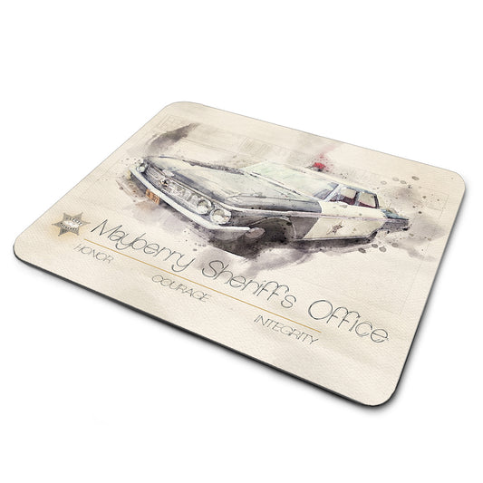 MP-079 Mouse Pad - Mayberry Patrol Car Water Color