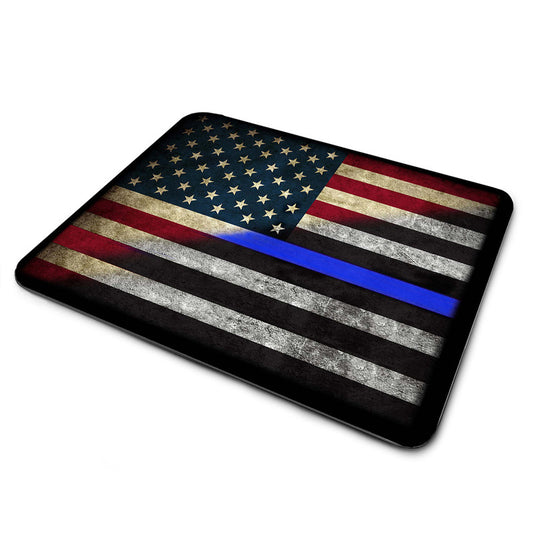 MP-130 Mouse Pad Red Whit Blue Line American Flag Law Enforcement