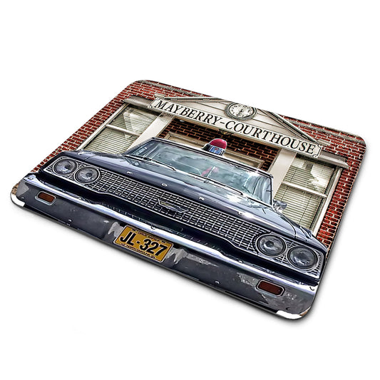 MP-326 Mouse Pad - Mayberry Squad Car and Court House