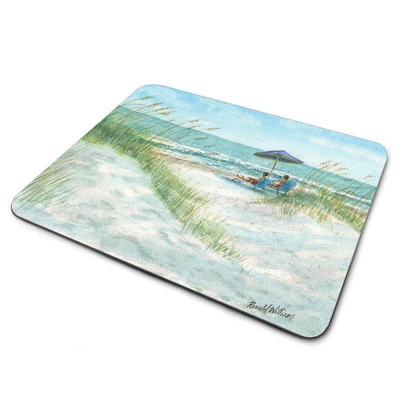 MP-358 Mouse Pad - Ron Williams A Couple on The Beach Under An Umbrella