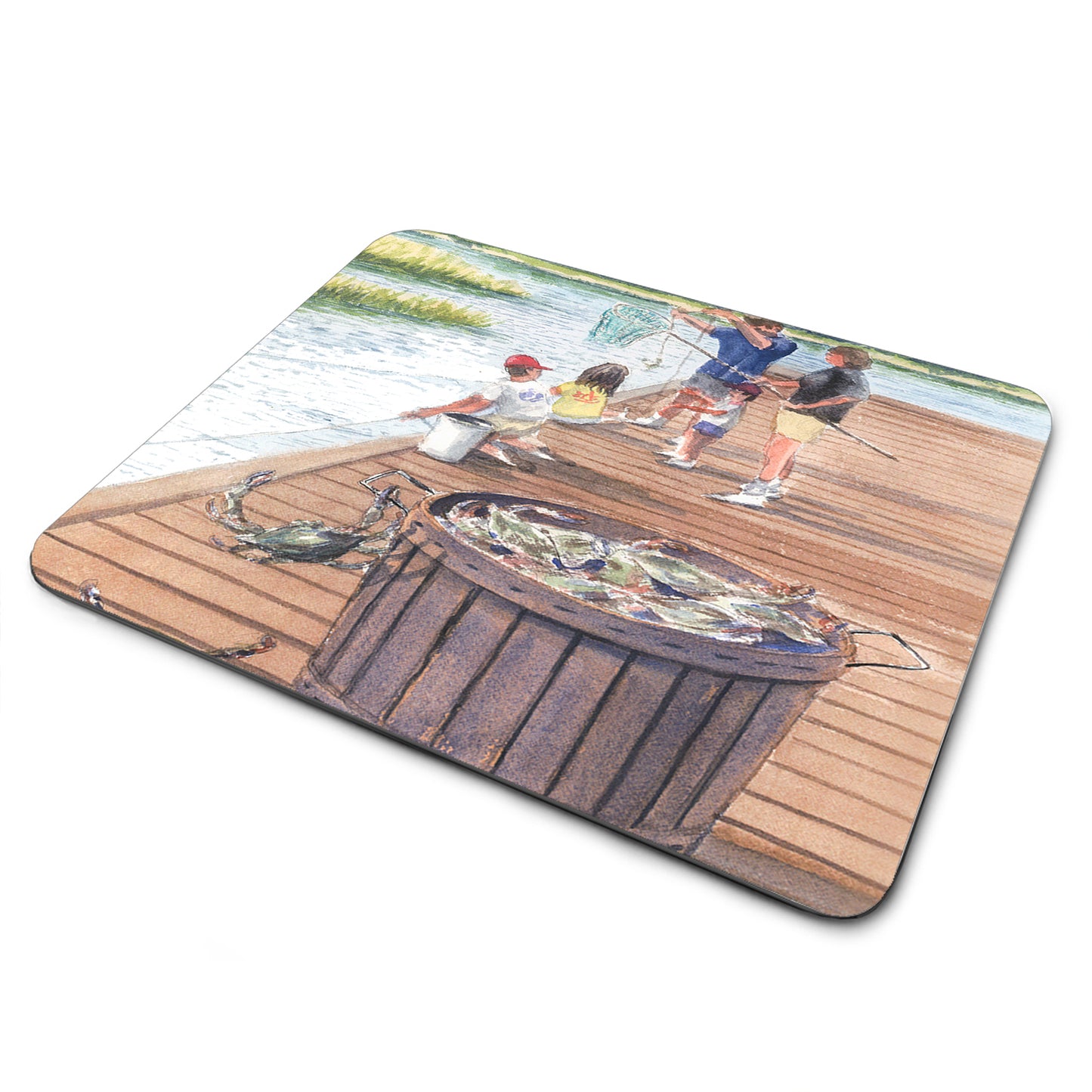 MP-359 Mouse Pad - By Ron Williams Kids Catching Crabs On The Dock