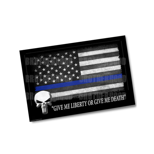 PO-001 Poster - Law Enforcement Skull Give Me Liberty
