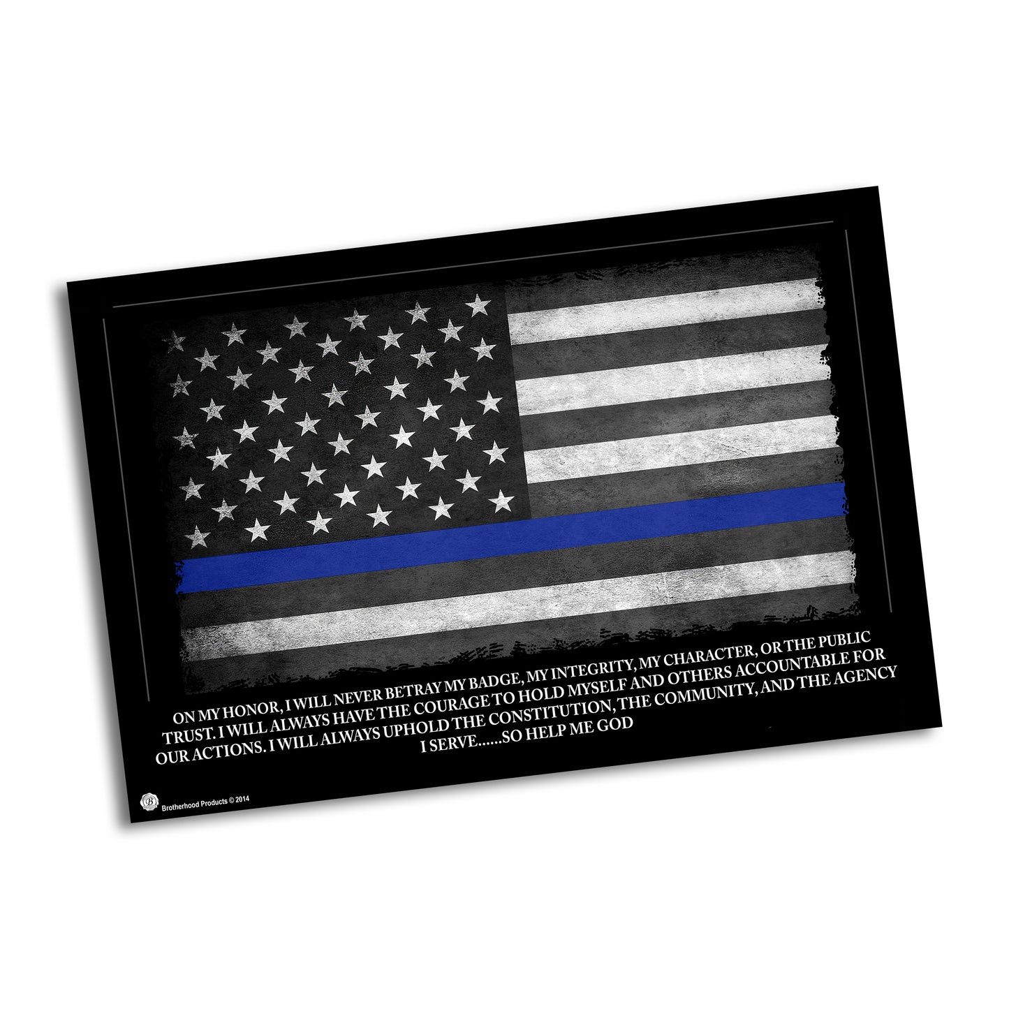 PO-005 Poster - Law Enforcement Thin Blue Line Oath of Office