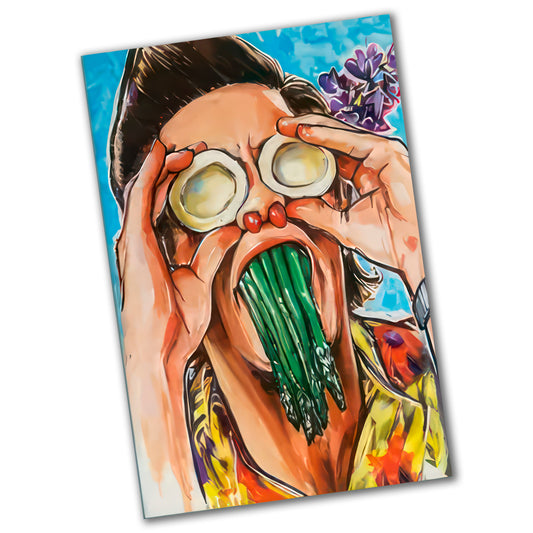 PO-011 Poster - Novelty Funny Guy Eating Food